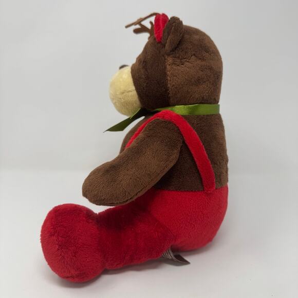 2007 Godiva Christmas Bear in Overalls 12" Plush Soft Toy Stuffed Animal - Picture 6 of 10